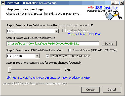 universal usb installer linux version