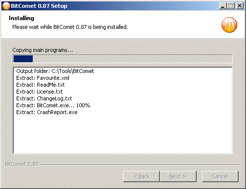 instaling BitComet 2.01